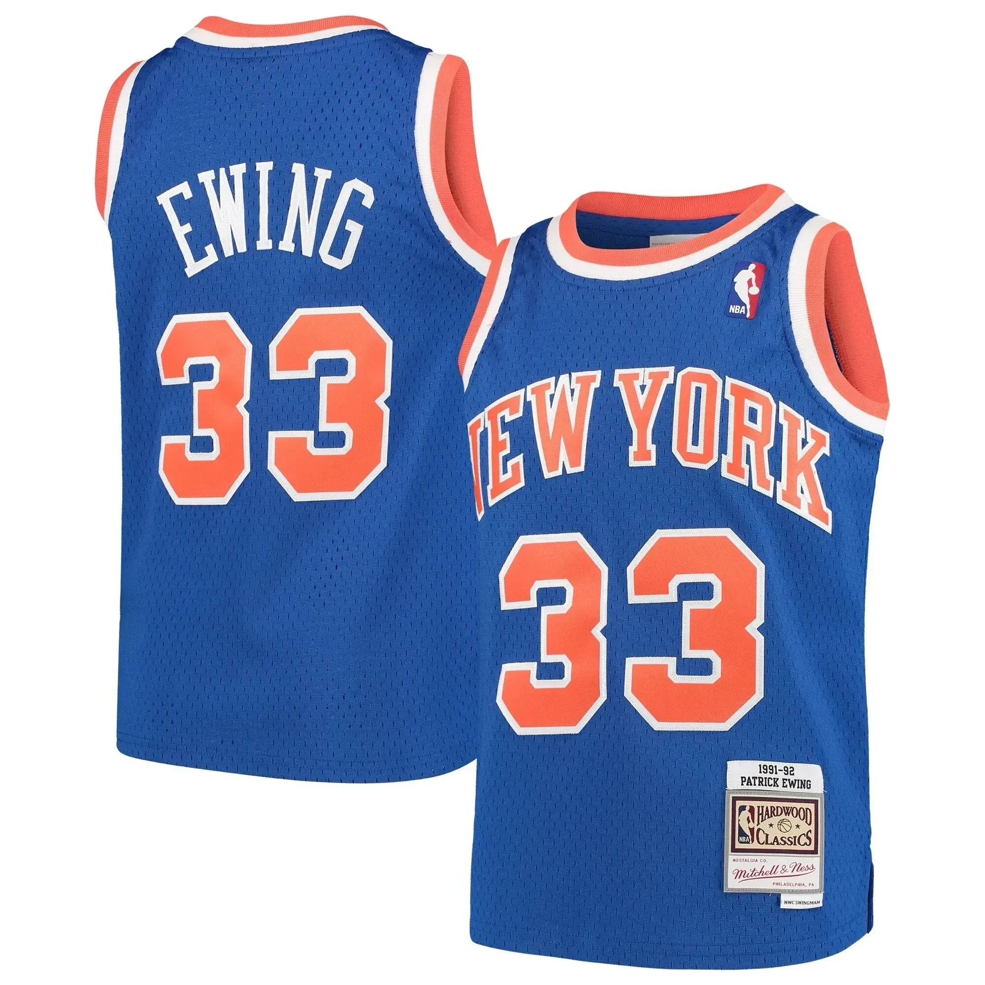 Patrick Ewing New York Knicks Mitchell Ness Youth Hardwood Classics Swingman Throwback Jersey - Blue