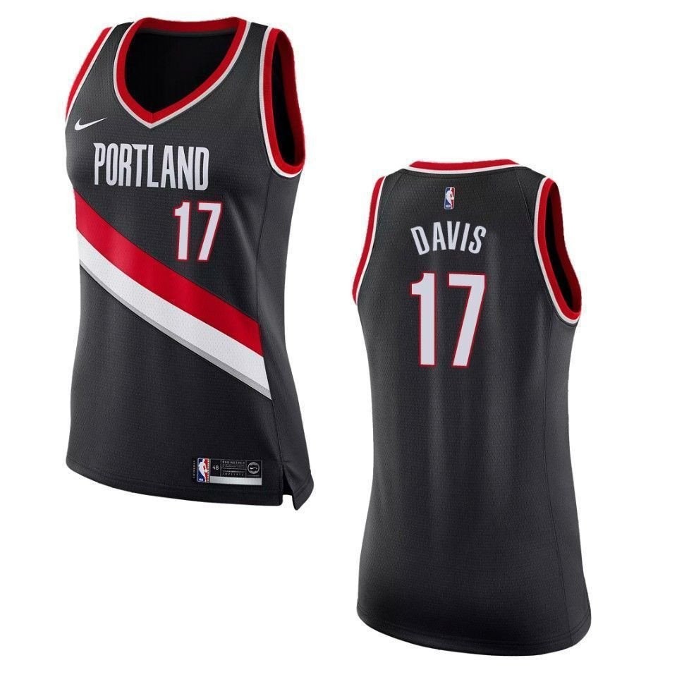 Women's Portland Trail Blazers Ed Davis #17 Icon Swingman Jersey Black
