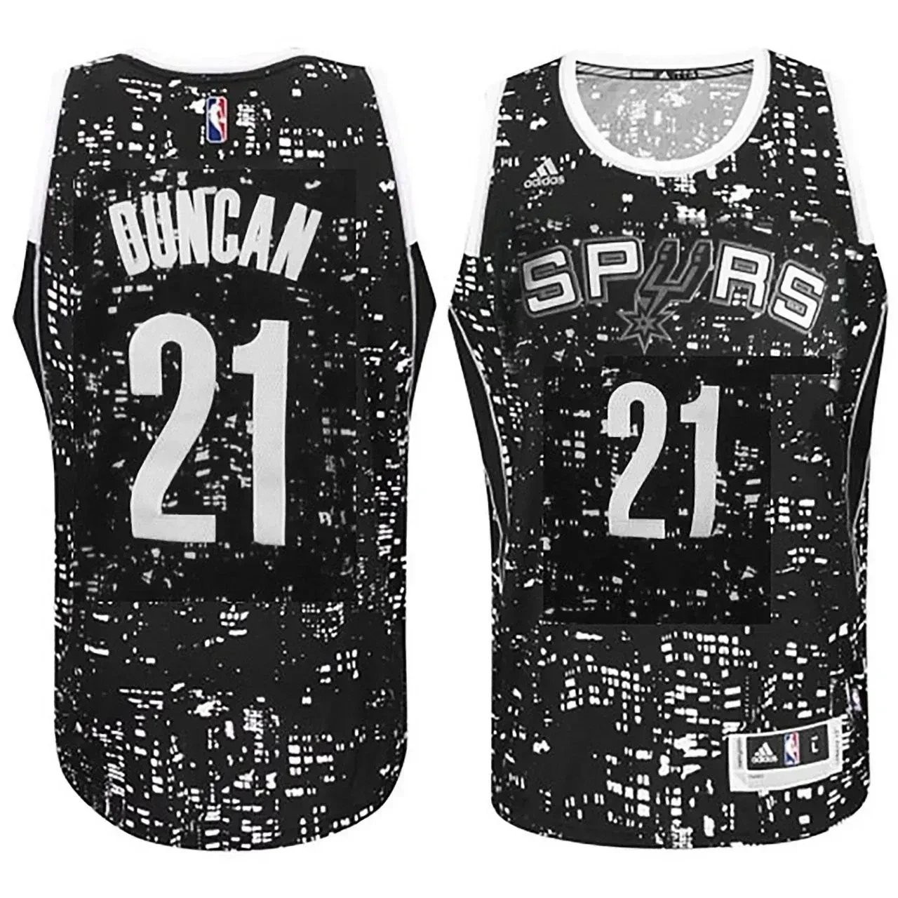 Men's San Antonio Spurs Tim Duncan #21 City Lights Black Swingman Jersey