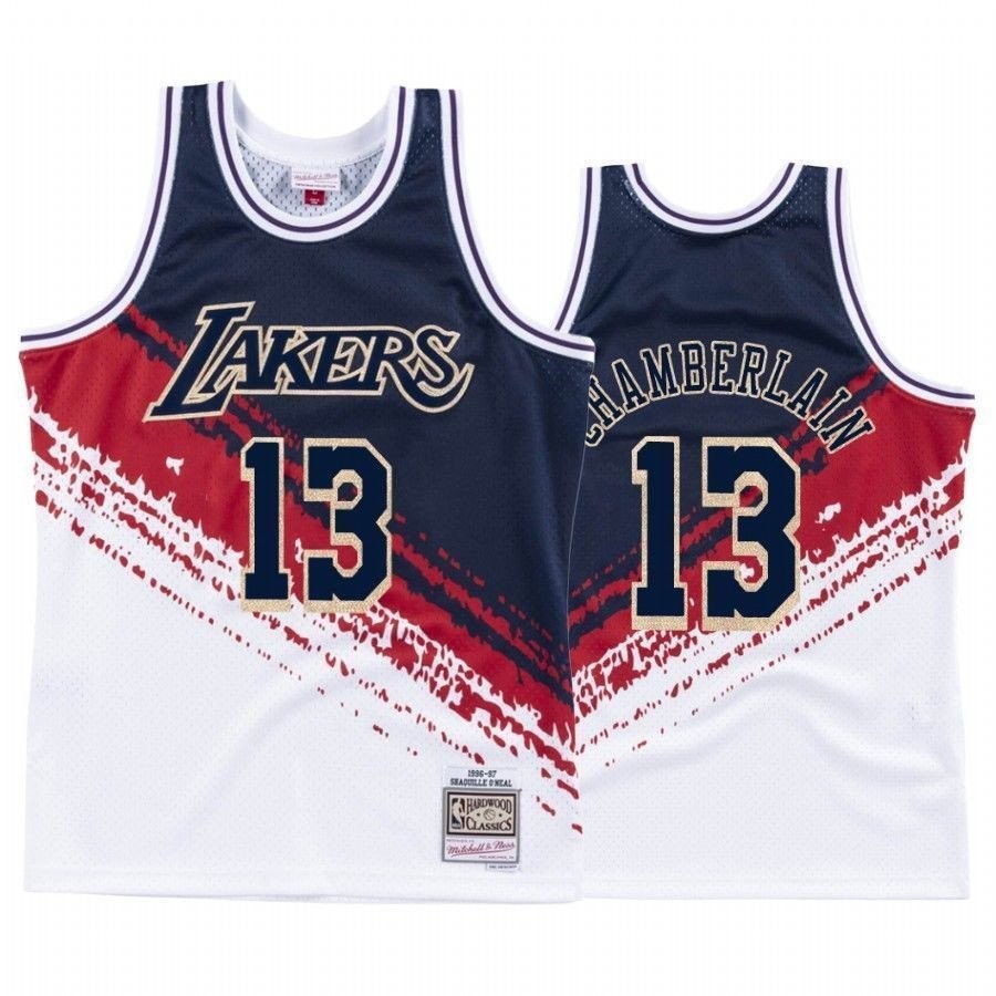 Men's Lakers Wilt Chamberlain 13 White Independence Jersey - 100% Polyester