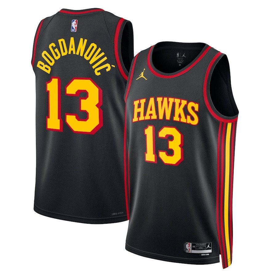 Bogdan Bogdanovic 13 Atlanta Hawks Unisex Swingman Jersey Statement Edition Black