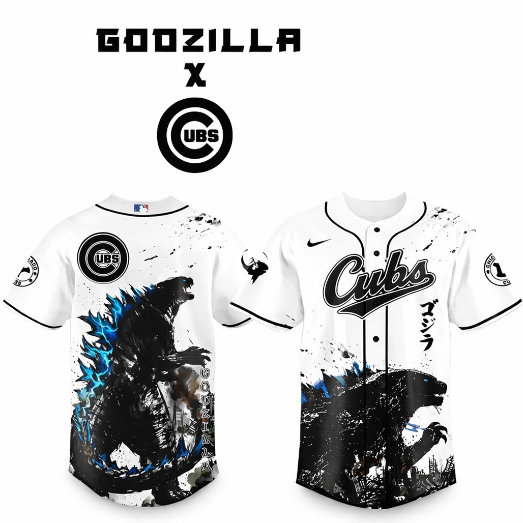 Chicago Cubs x Godzilla Monster Baseball Jersey