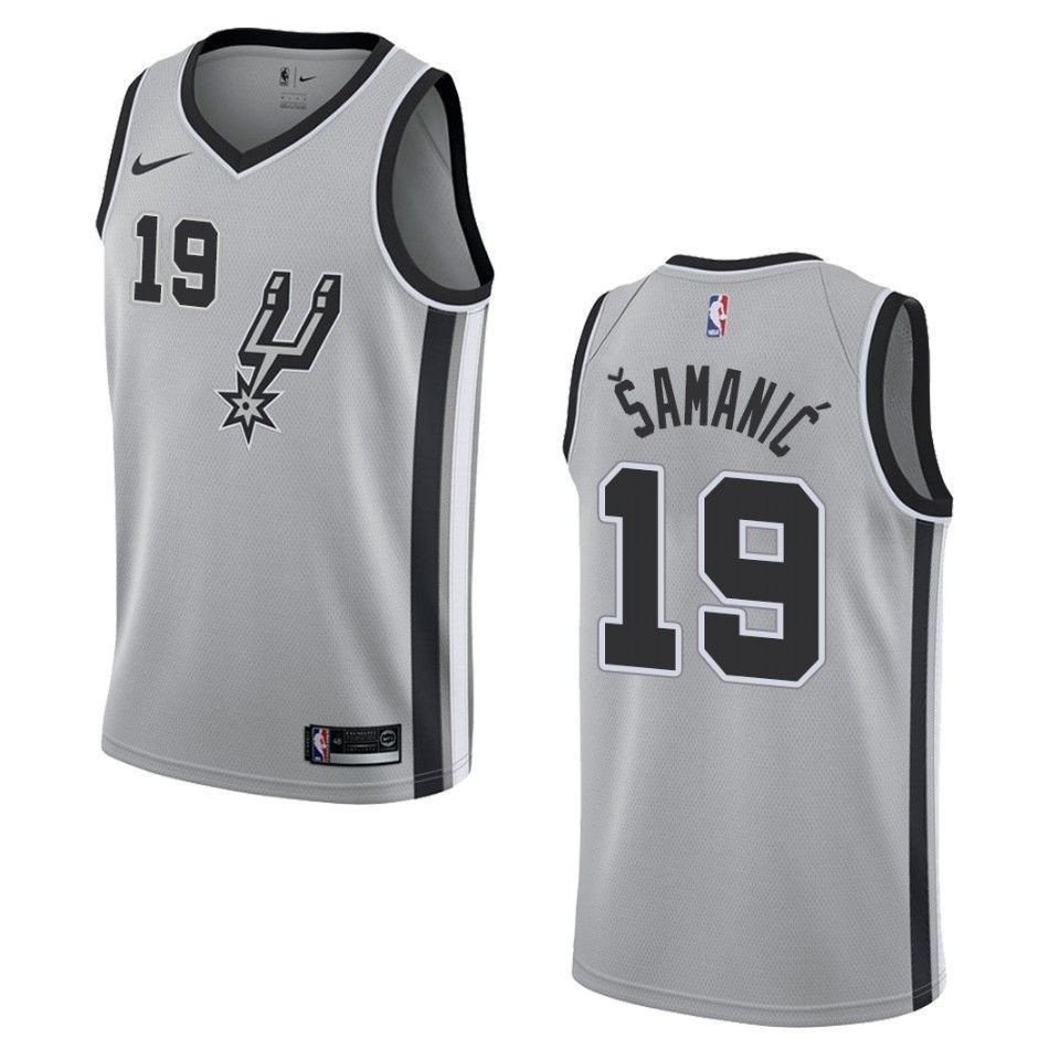 Men's San Antonio Spurs Luka Samanic Statement Swingman Jersey Gray