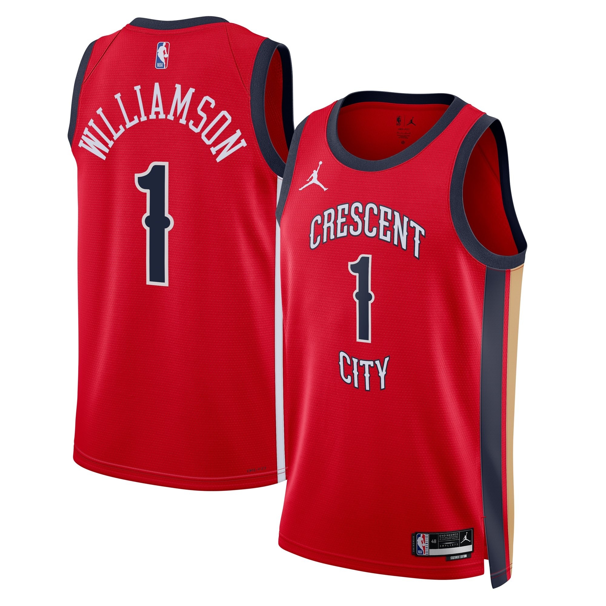 New Orleans Pelicans Jordan Brand Statement Edition Swingman Jersey Red Zion Williamson Unisex