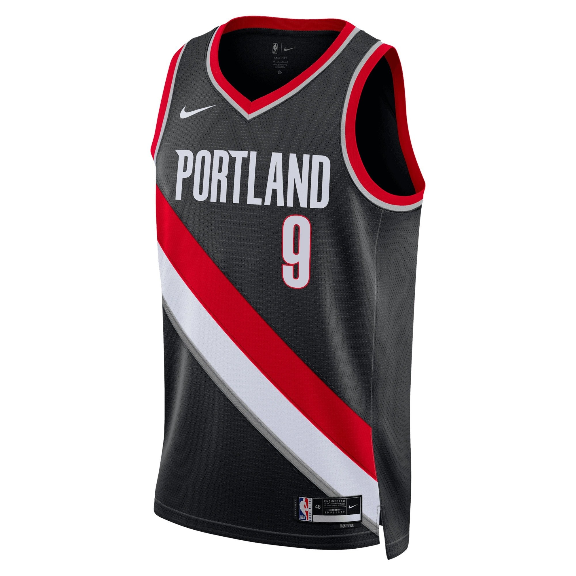 Portland Trail Blazers Icon Edition Swingman Jersey Black Jerami Grant Unisex
