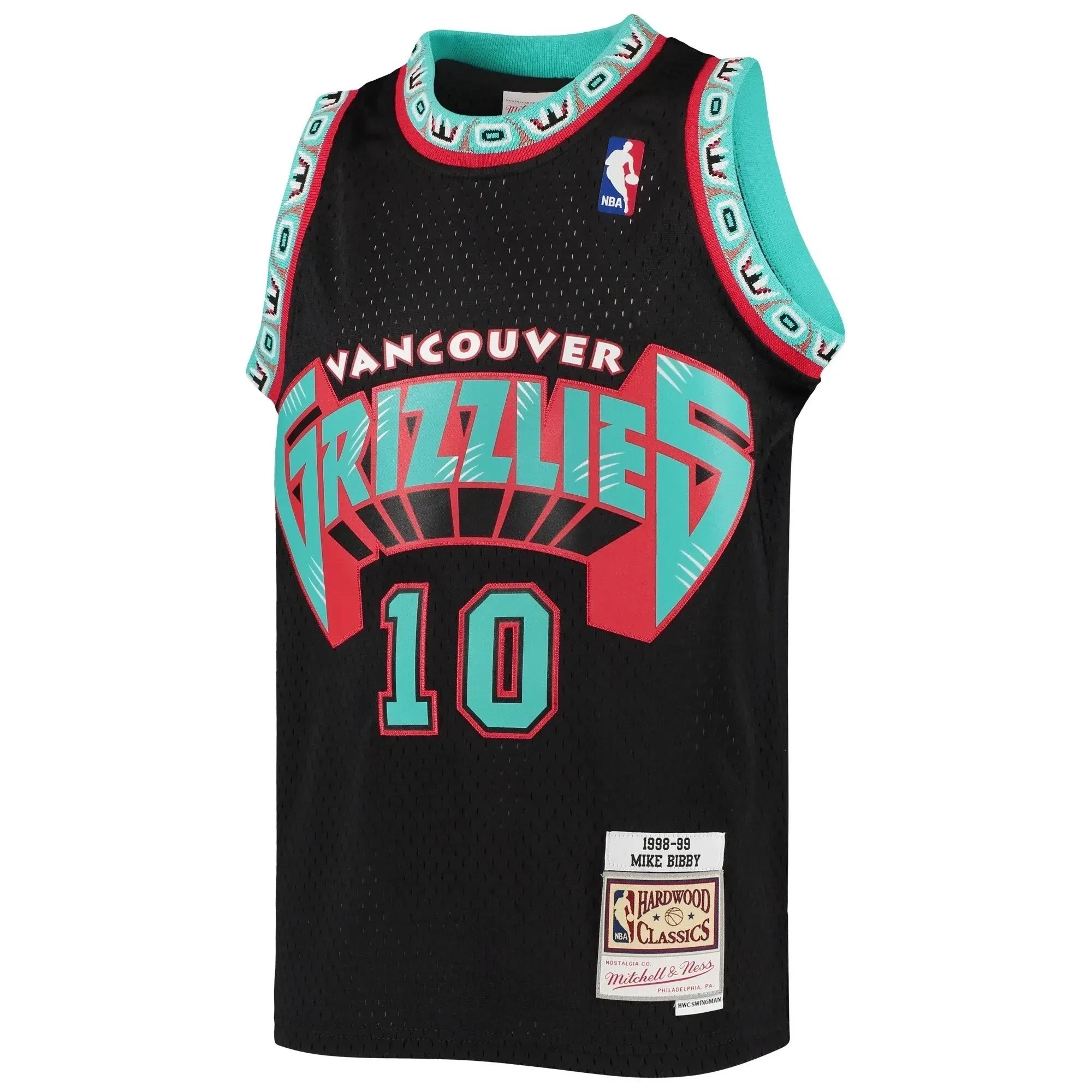 Mike Bibby Vancouver Grizzlies Mitchell Ness Youth 1998-99 Hardwood Classics Reload Jersey ??Black - Image 5