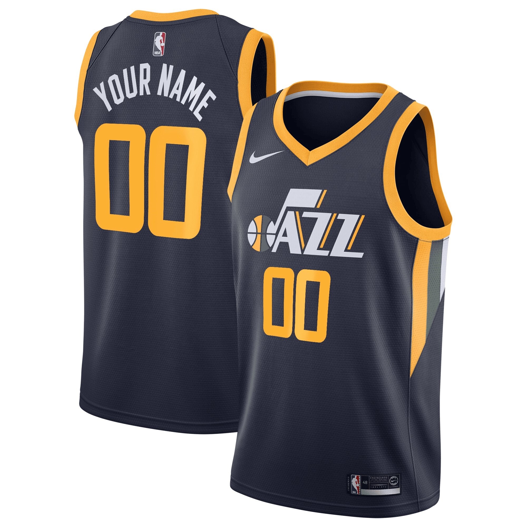 Utah Jazz Swingman Custom Jersey Navy - Icon Edition Jersey