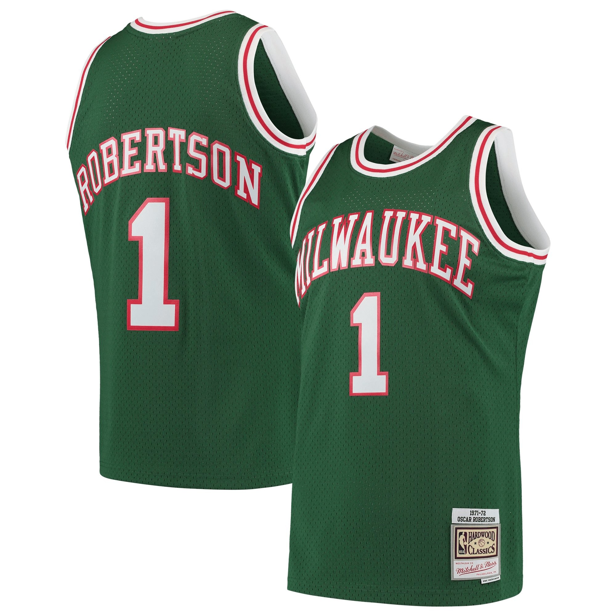 Oscar Robertson Milwaukee Bucks Mitchell & Ness Hardwood Classics 1971-72 Swingman Jersey - Green Jersey