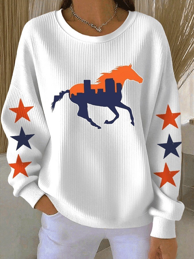 Musemora - Women's Denver Broncos Sweatshirt - Game Day Football