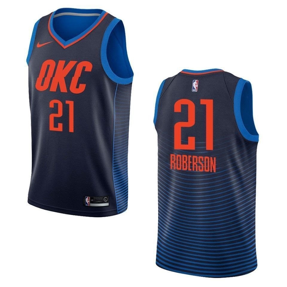 Men's Oklahoma City Thunder Andre Roberson #21 Statement Swingman Jersey Navy