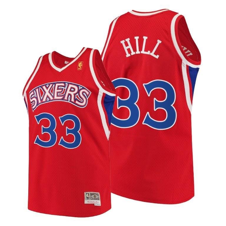 George Hill Philadelphia 76ers Red Throwback 90s Jersey HWC Swingman - Men Jersey
