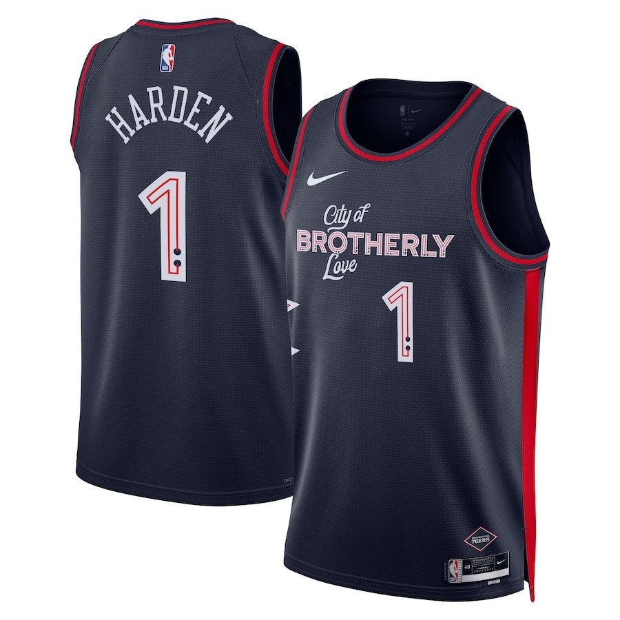 James Harden 1 Philadelphia 76ers 2023/24 City Edition Swingman Jersey Navy