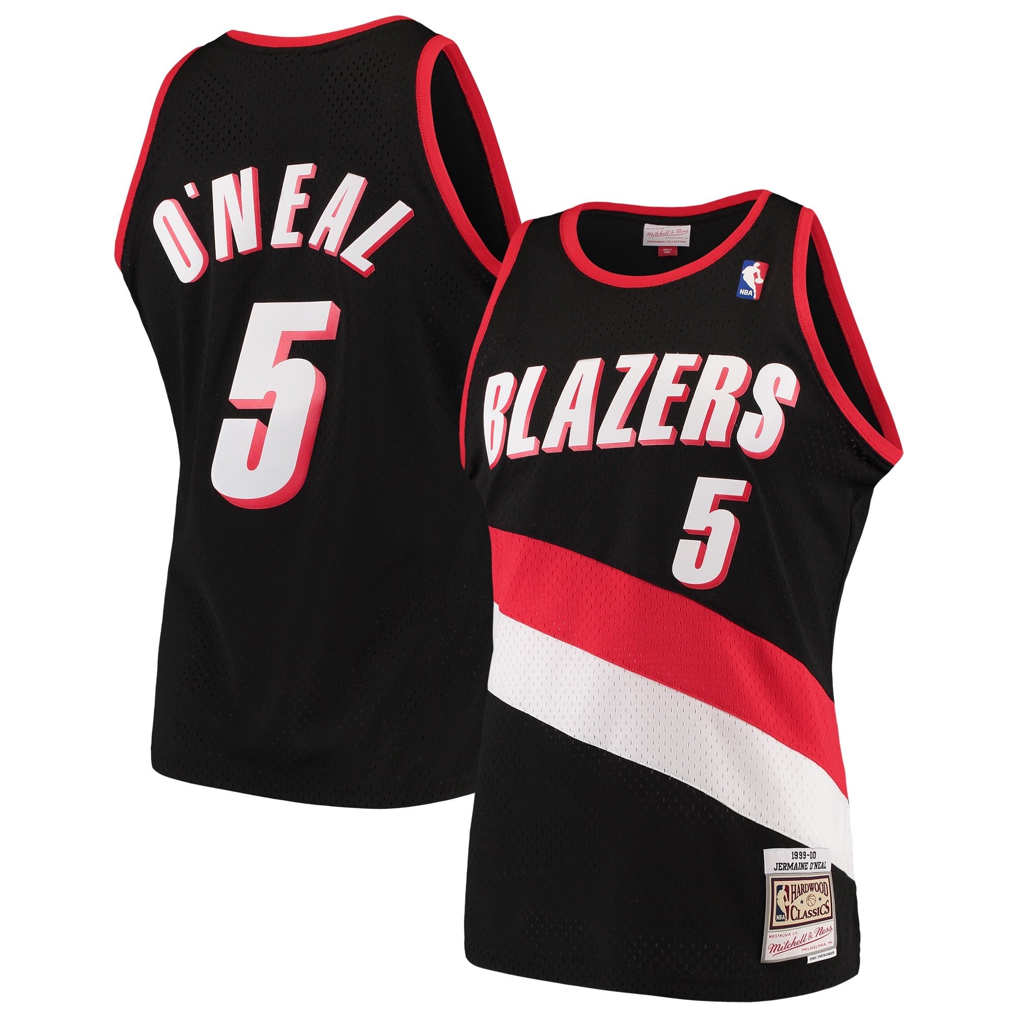 Jermaine O'Neal Portland Trail Blazers Mitchell & Ness Hardwood Classics Swingman Jersey Black