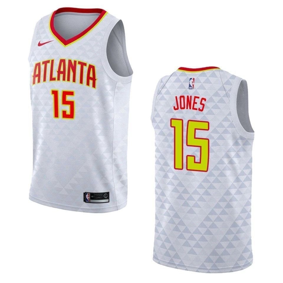 Men's Atlanta Hawks 15 Damian Jones Association Swingman Jersey White