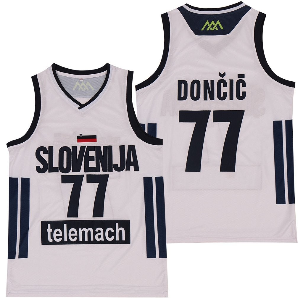 Luka Doncic 77 Slovenia Swingman Jersey Grey Unisex - Adult Sizes S-3XL