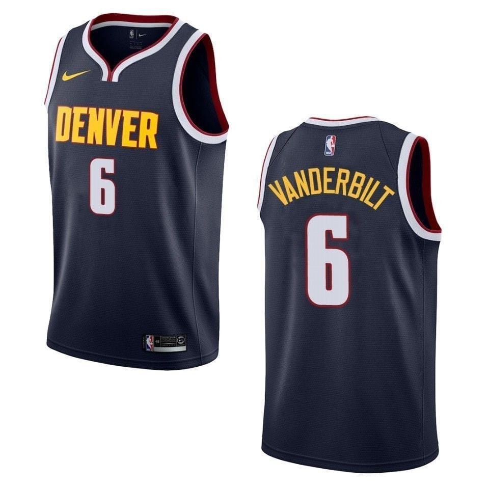 Men's Denver Nuggets Jarred Vanderbilt Icon Swingman Jersey Navy