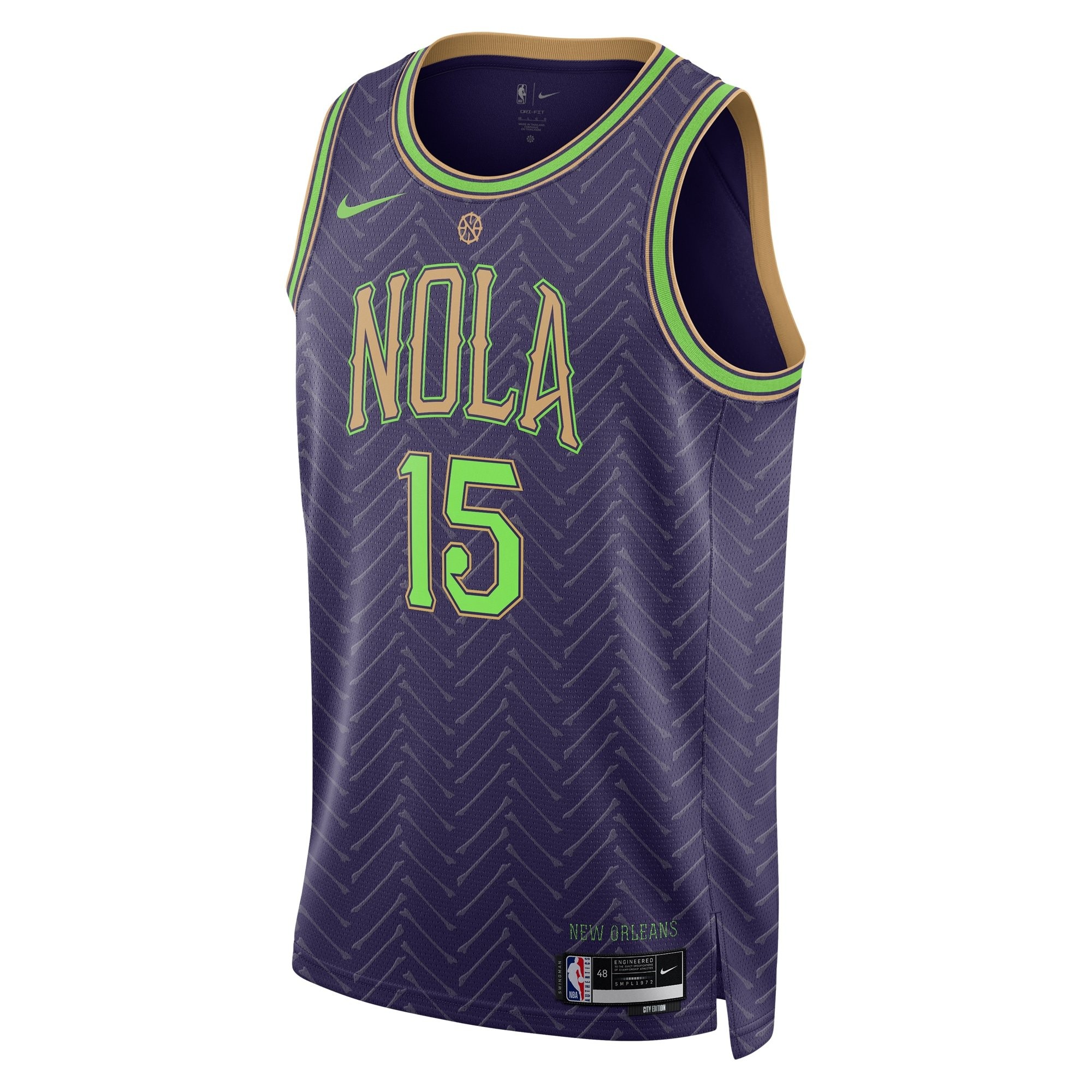 New Orleans Pelicans 2024 City Edition Swingman Jersey Purple Jose Alvarado Unisex