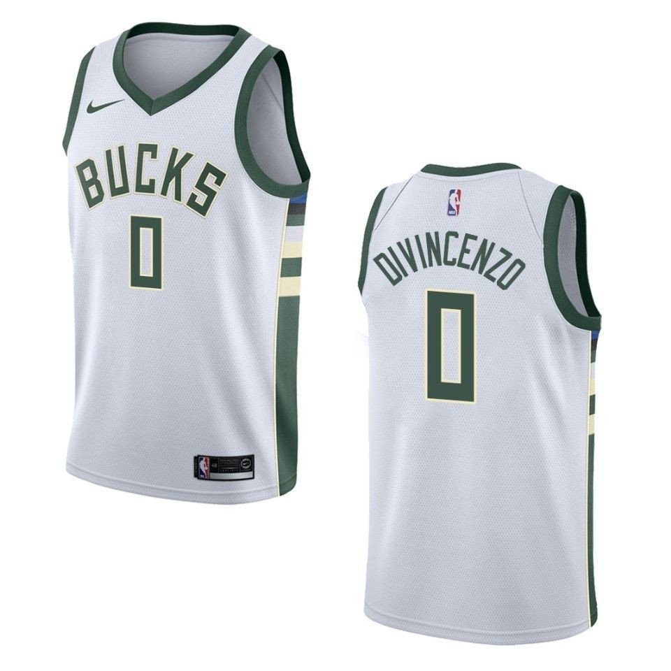 Men's Milwaukee Bucks Donte Divincenzo Association Swingman Jersey White S-3XL