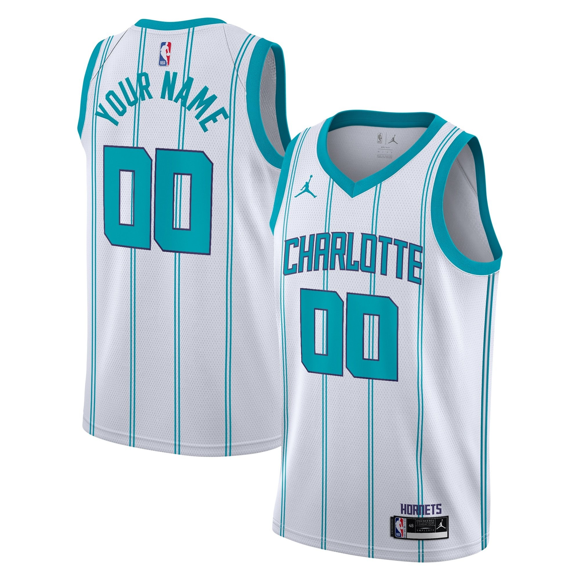 Custom Charlotte Hornets Association Edition Swingman Jersey Youth Unisex Multicolor