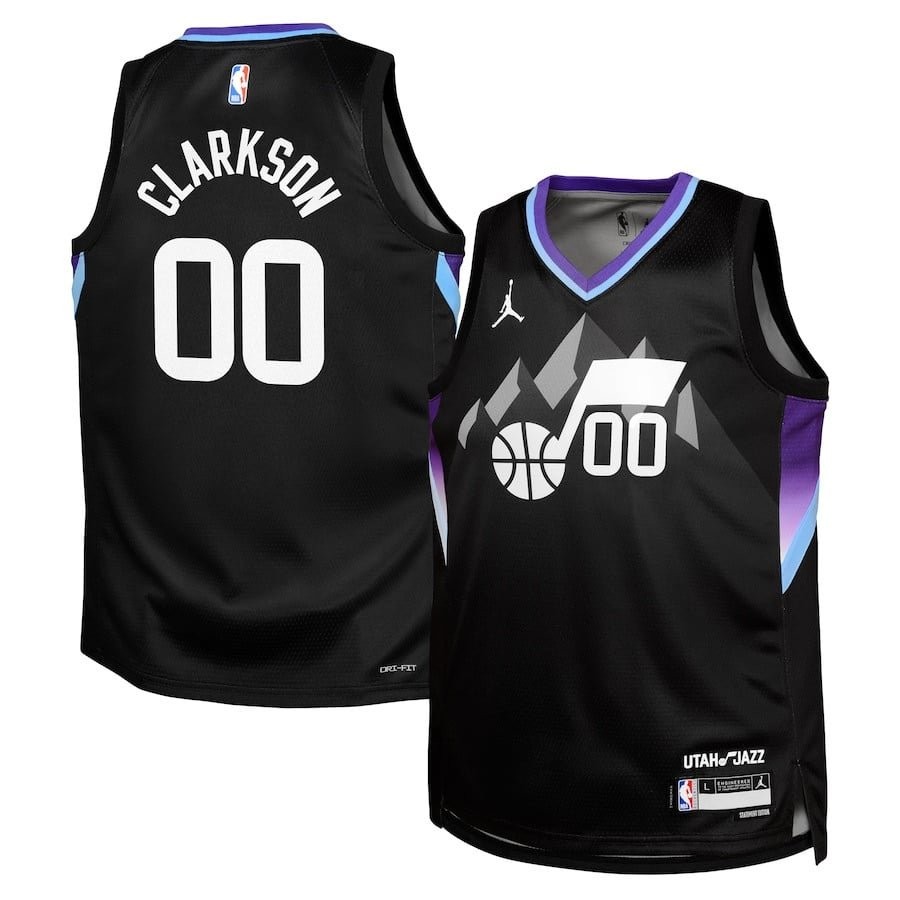 Jordan Clarkson 00 Utah Jazz 2024/25 Youth Swingman Jersey Statement Edition Black