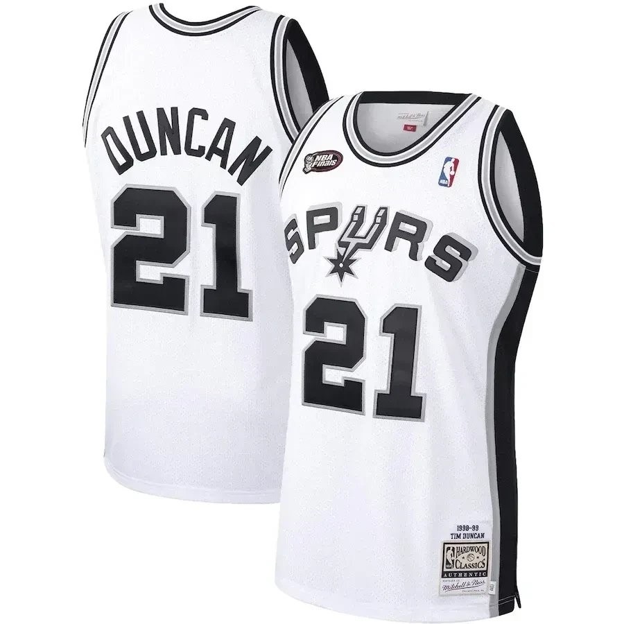 Tim Duncan San Antonio Spurs Mitchell & Ness Hardwood Classics 1998-99 Jersey White