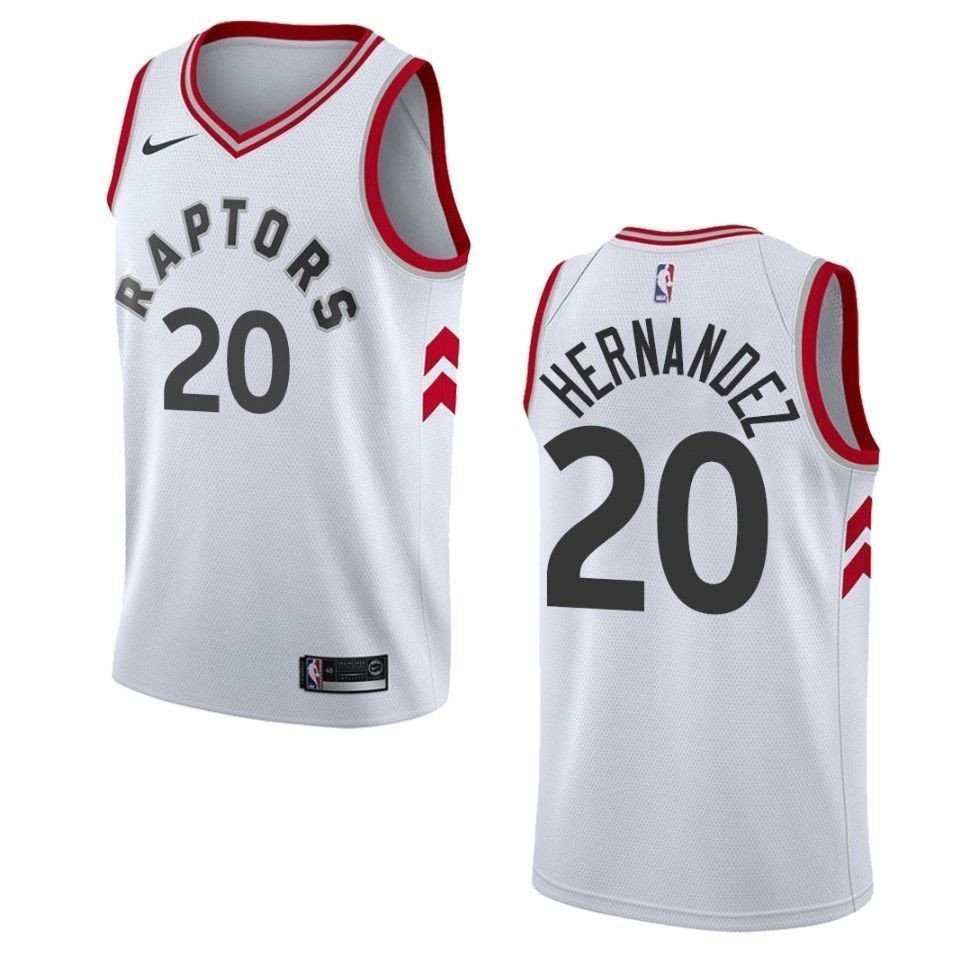 Men's Toronto Raptors Dewan Hernandez Association Swingman Jersey White S-3XL
