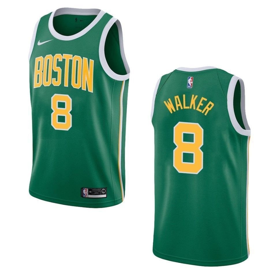 Men's Boston Celtics Kemba Walker #8 Earned Swingman Jersey Green Multi Color