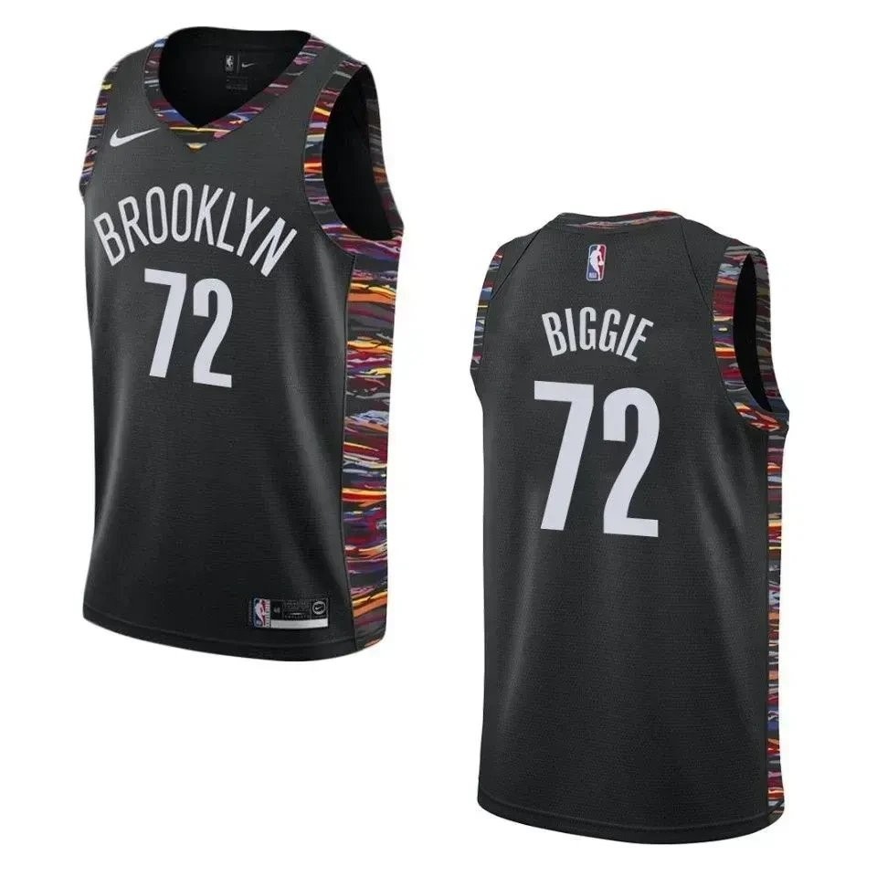 Men's Brooklyn Nets 72 Biggie Smalls City Jersey - Black