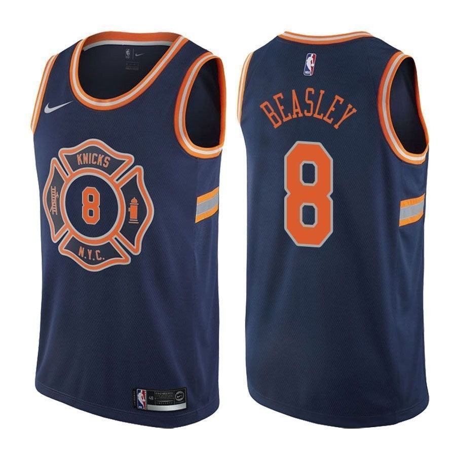 Knicks Michael Beasley #8 City Edition Navy Basketball Jersey - Men's Sizes S-3XL