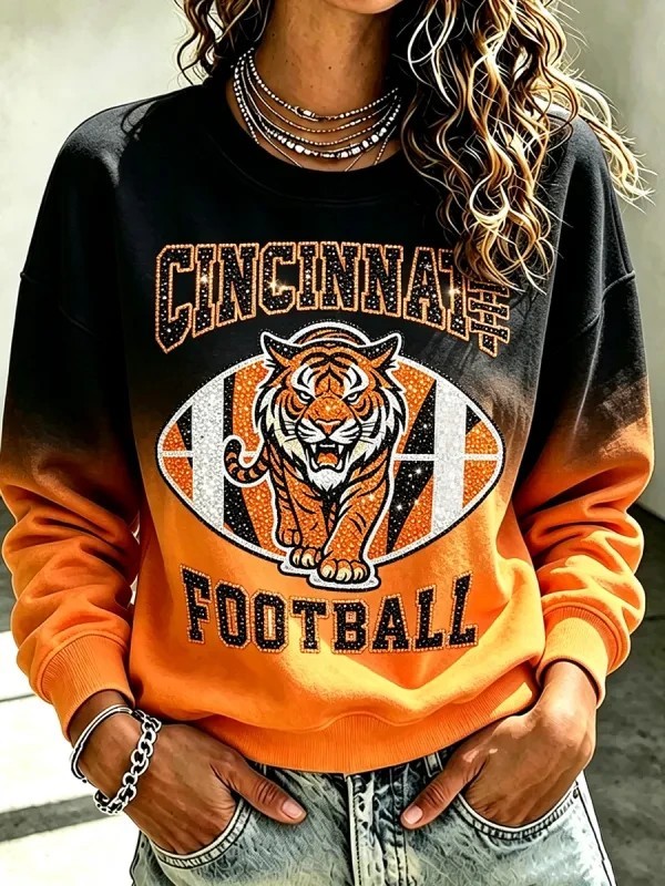 Musemora - Women's Cincinnati Bengals Sweatshirt - Game Day Football