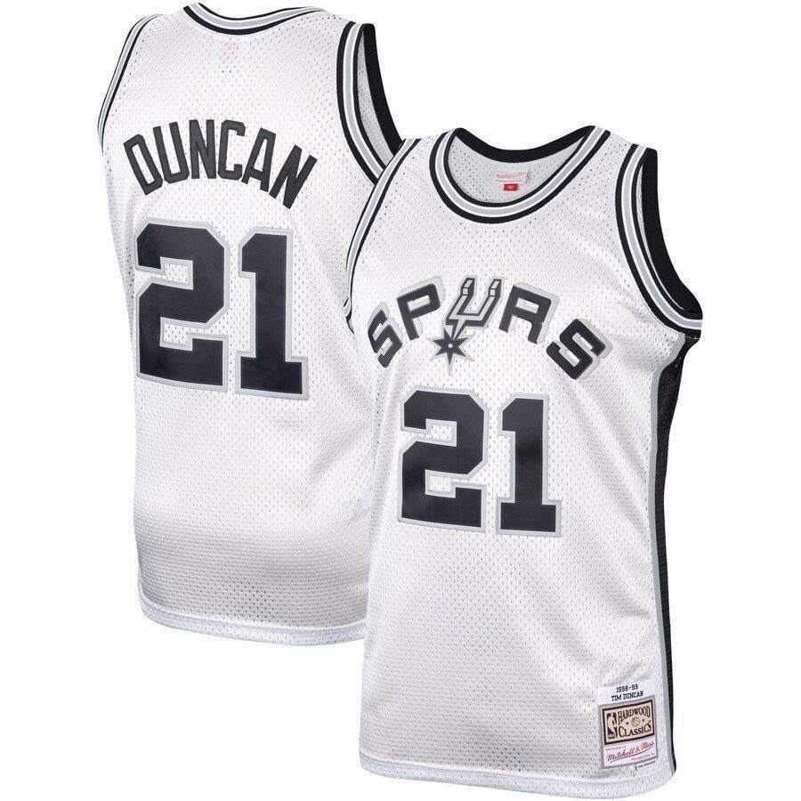 Tim Duncan San Antonio Spurs Mitchell & Ness Hardwood Classics Platinum Swingman Jersey Unisex