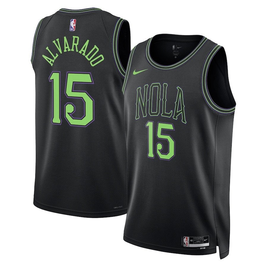 Jose Alvarado 15 New Orleans Pelicans 2023/24 City Edition Swingman Jersey Black