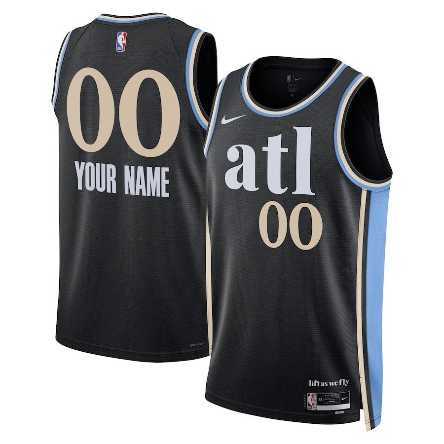 Atlanta Hawks 2023/24 City Edition Swingman Custom Jersey Black Unisex