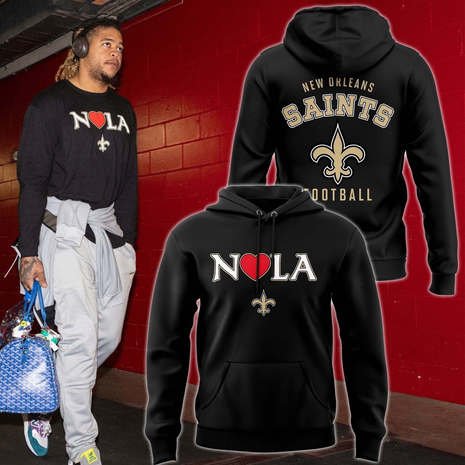 Musemora - Unisex New Orleans Saints Sweatshirt - Game Day Football
