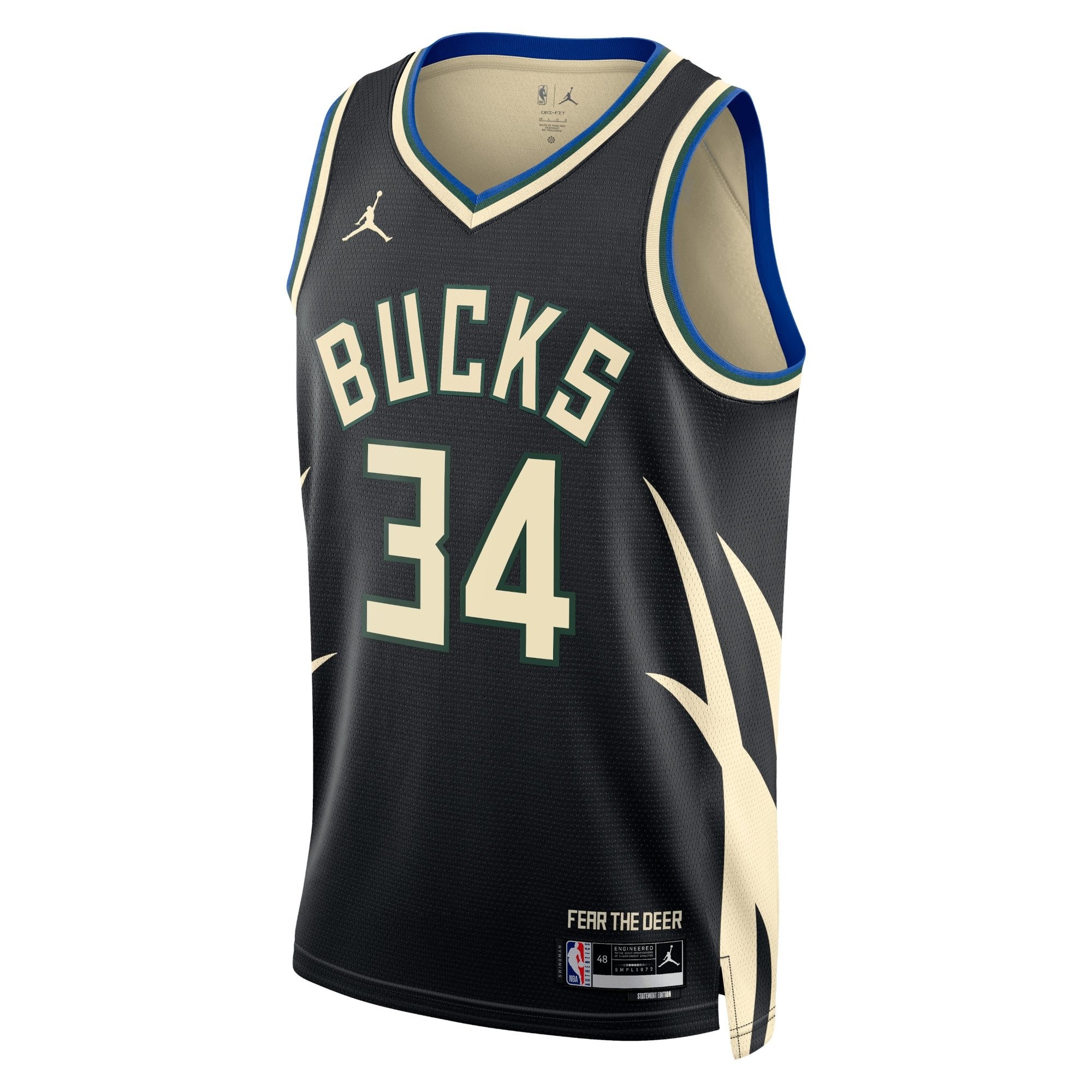 Milwaukee Bucks Giannis Antetokounmpo Jordan Statement Edition Swingman Jersey Black Unisex