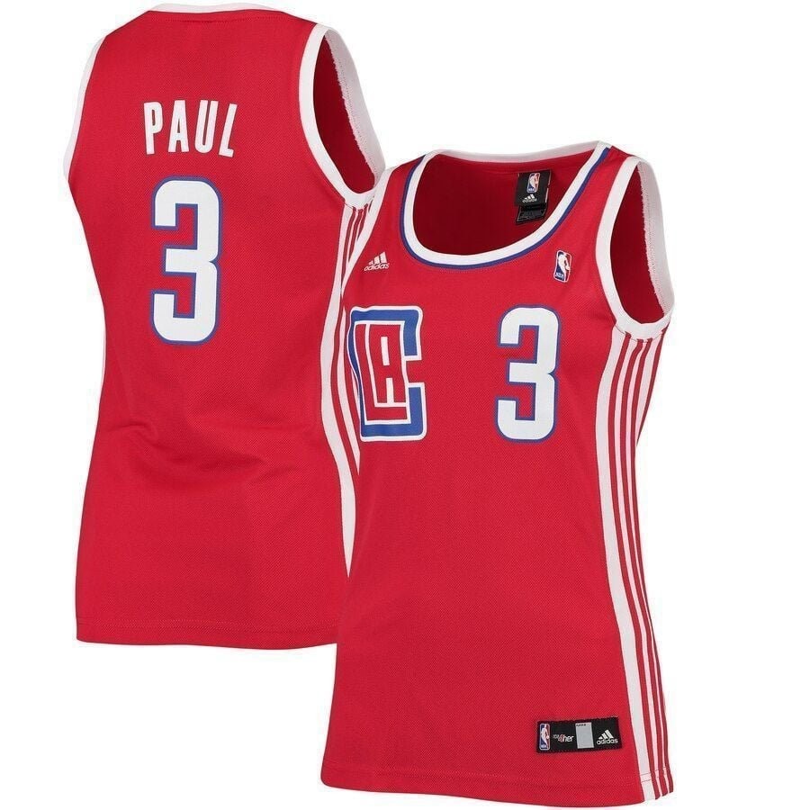 Chris Paul LA Clippers Women's Road Jersey Red - 100% Polyester Breathable Sports Jersey