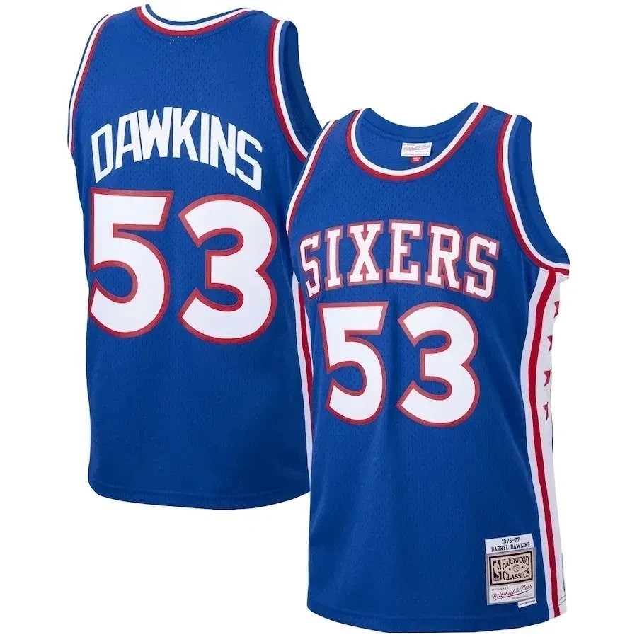 Darryl Dawkins Philadelphia 76ers Mitchell & Ness 1976-77 Hardwood Classics Swingman Jersey - Royal