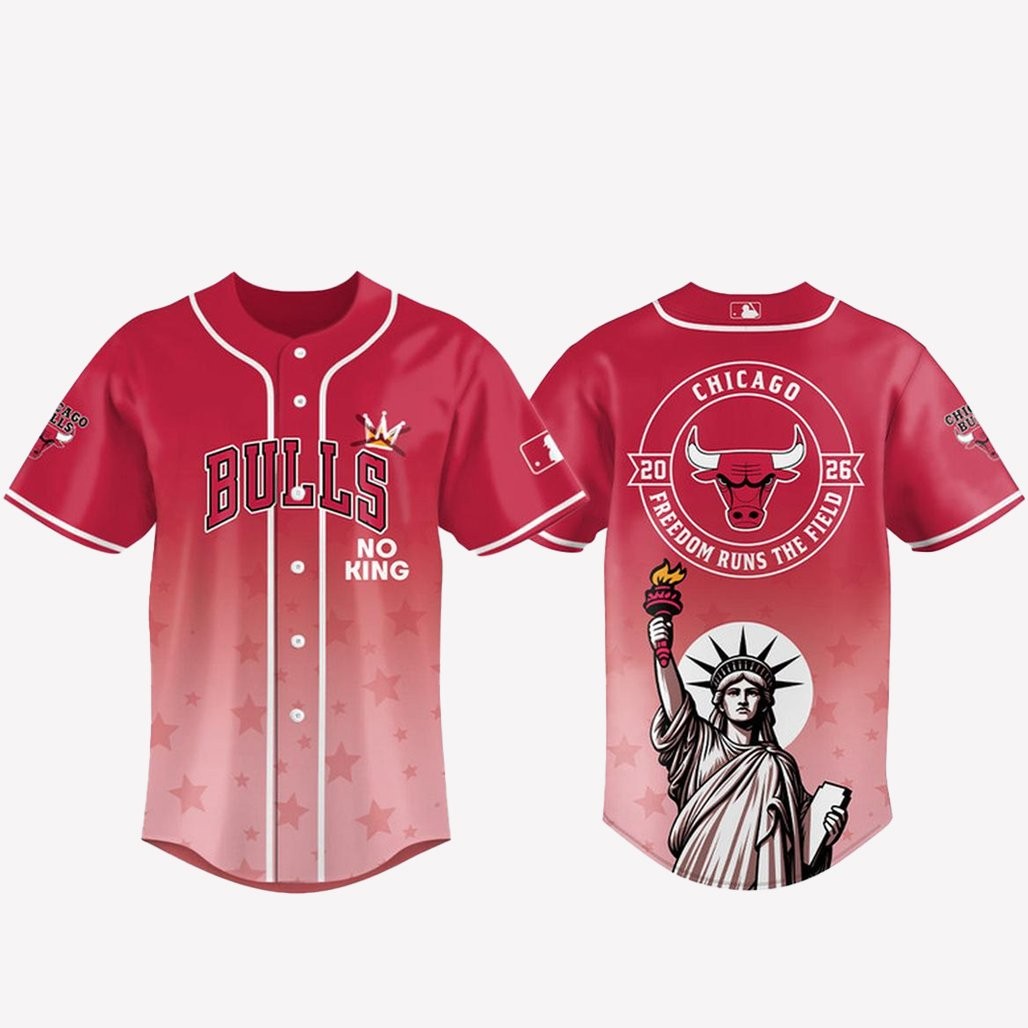 Chicago Bulls 2026 No Kings Freedom Runs The Field Baseball Jersey