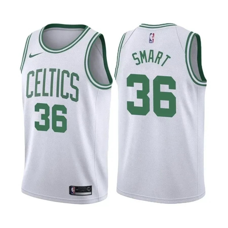 Men's Celtics Male Marcus Smart 36 Association Edition White Jersey