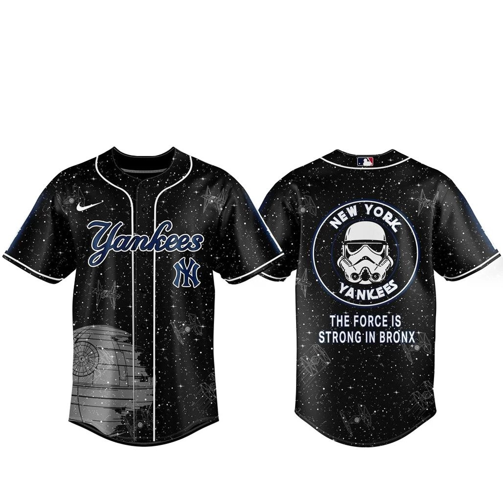 New York Yankees x Star Wars Galaxy The Force Is Strong In Bronx Baseball Jersey