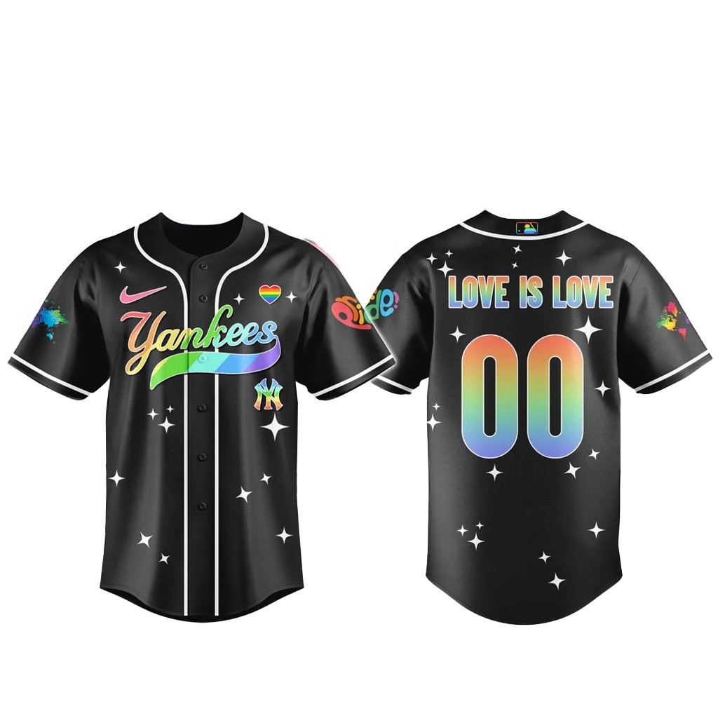 Custom Number New York Yankees Diamond with Pride Baseball Jersey