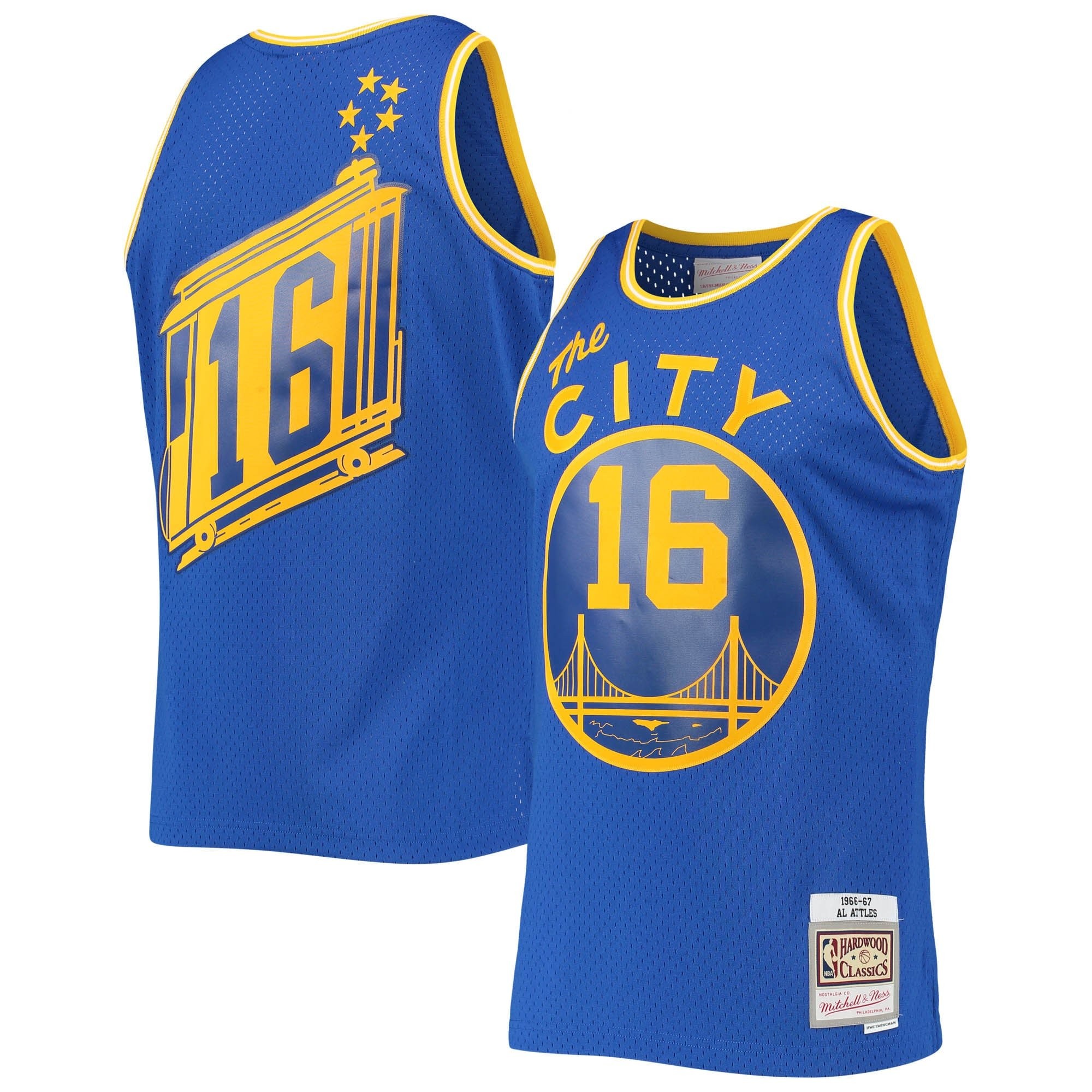 Men's Mitchell & Ness Al Attles Royal San Francisco Warriors 1966/67 Hardwood Classics Swingman Jersey