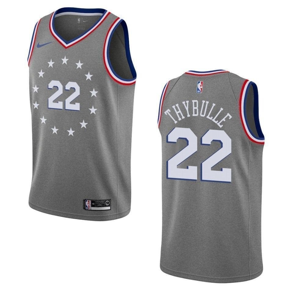 Men's Philadelphia 76ers 22 Matisse Thybulle City Swingman Jersey - Gray