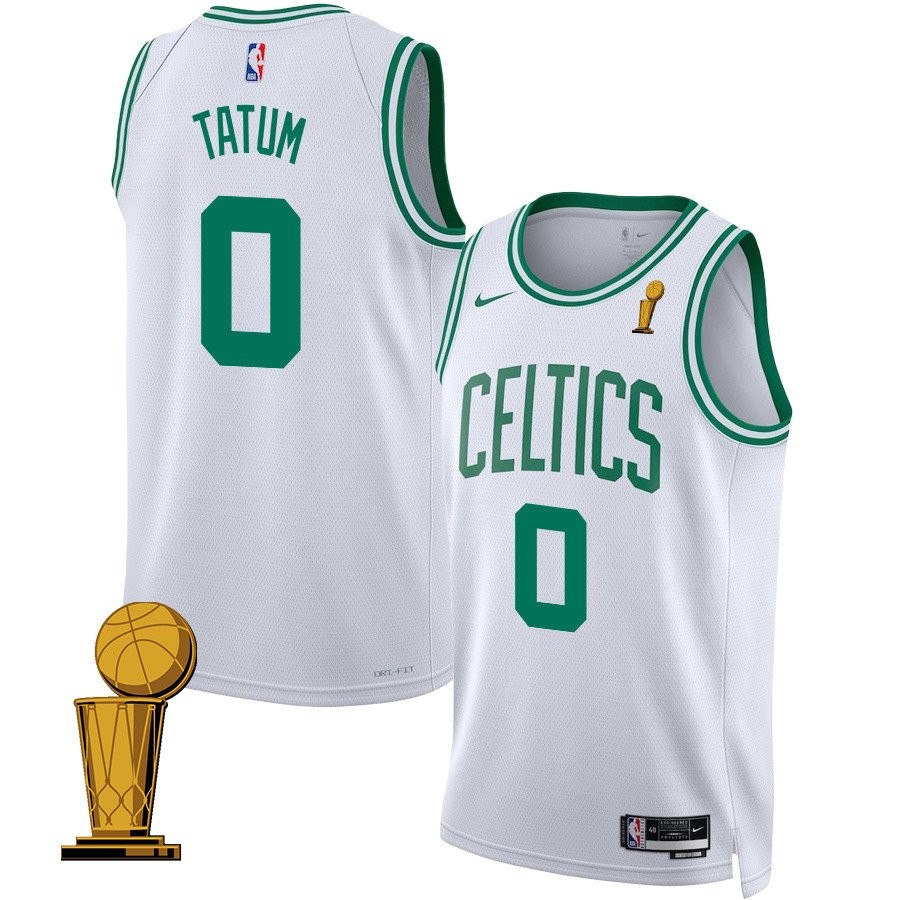 Jayson Tatum 0 Boston Celtics 2024 Finals Champions Swingman Jersey Association Edition White
