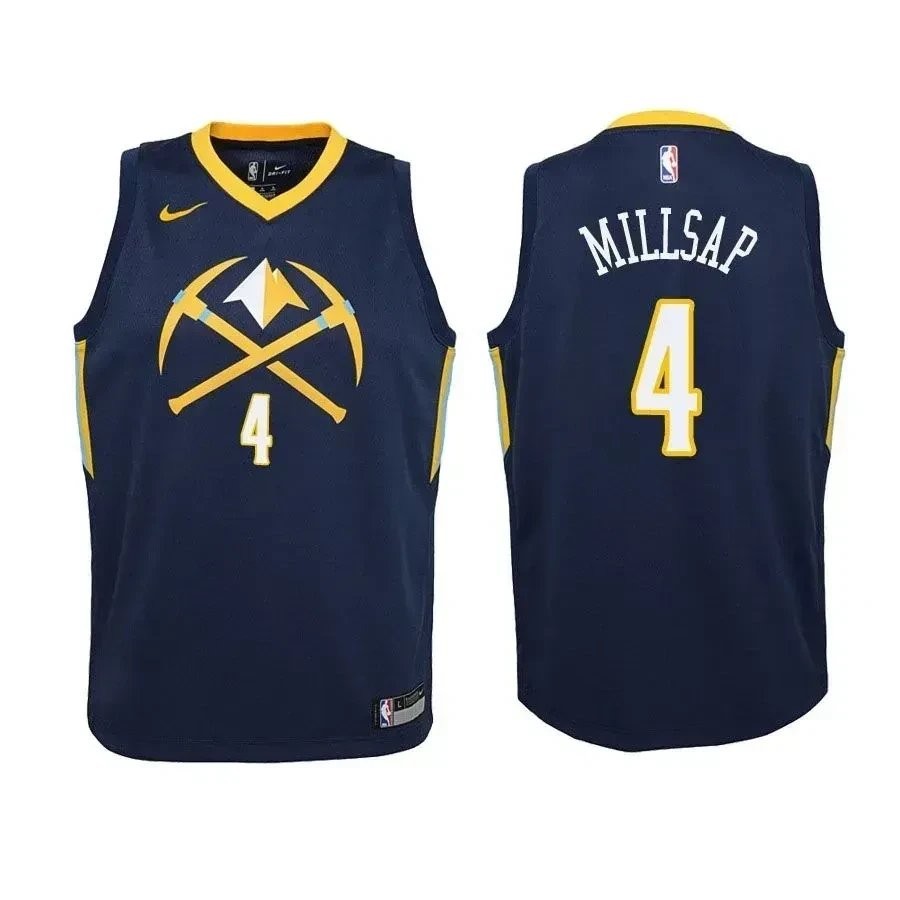 Youth Nuggets Paul Millsap 4 City Edition Navy Jersey