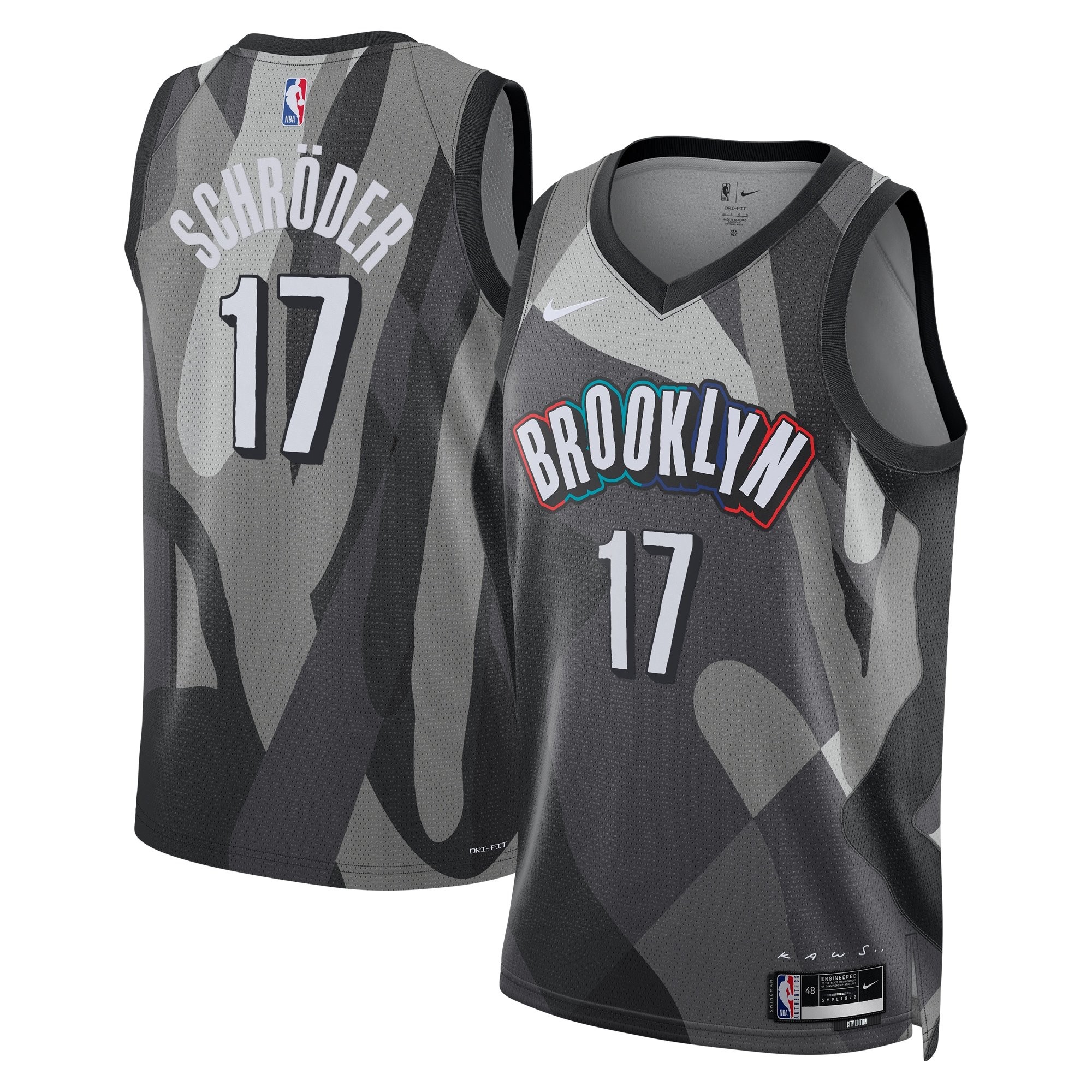 Brooklyn Nets City Edition Swingman Jersey 2024 Silver Dennis Schroder Unisex