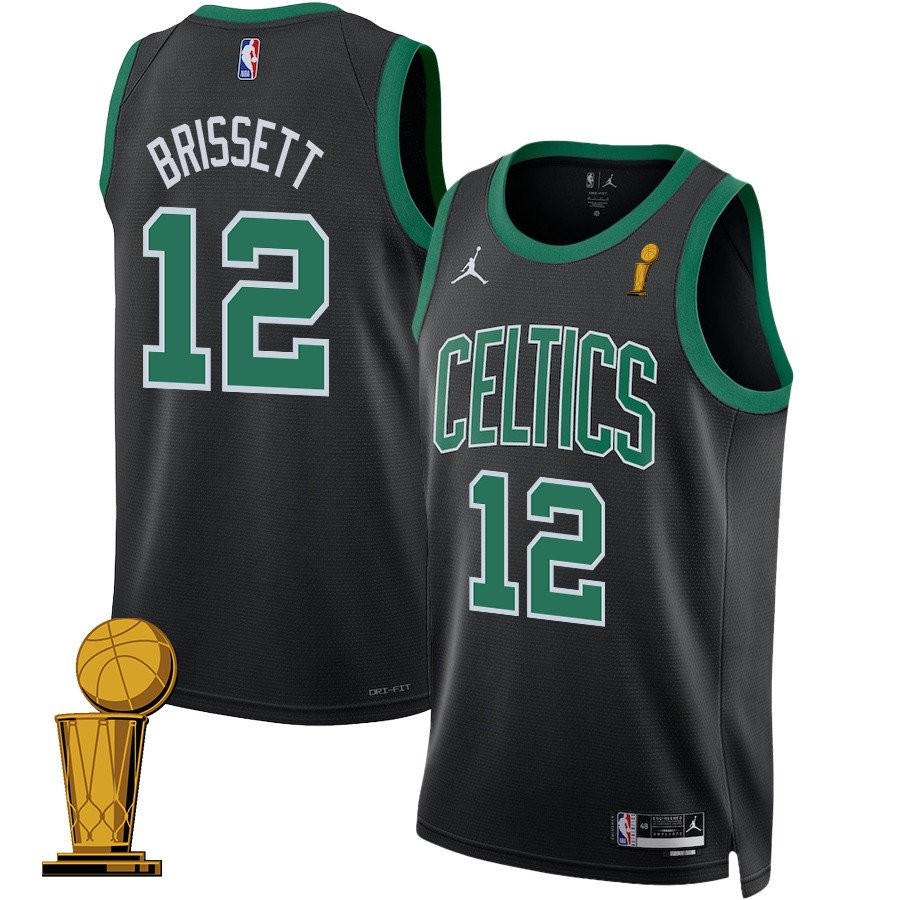 Oshae Brissett Boston Celtics 2024 Finals Champions Swingman Jersey Statement Edition Black
