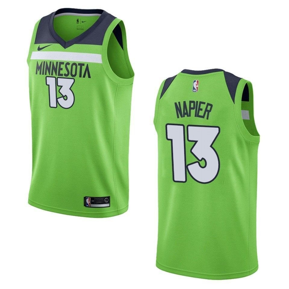 Men's Minnesota Timberwolves Shabazz Napier Statement Swingman Jersey Green