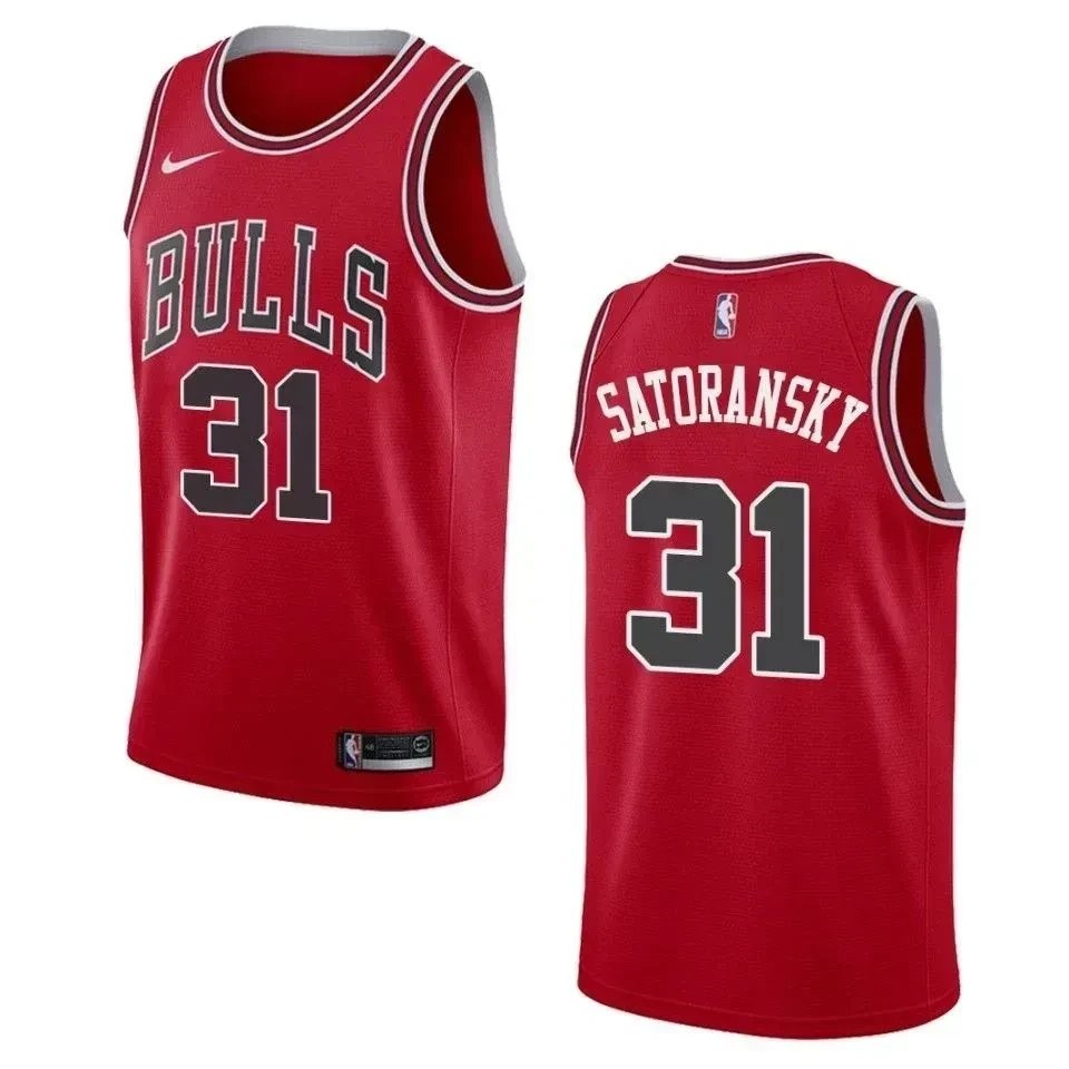 Men's Chicago Bulls 31 Tomas Satoransky Icon Swingman Jersey Red