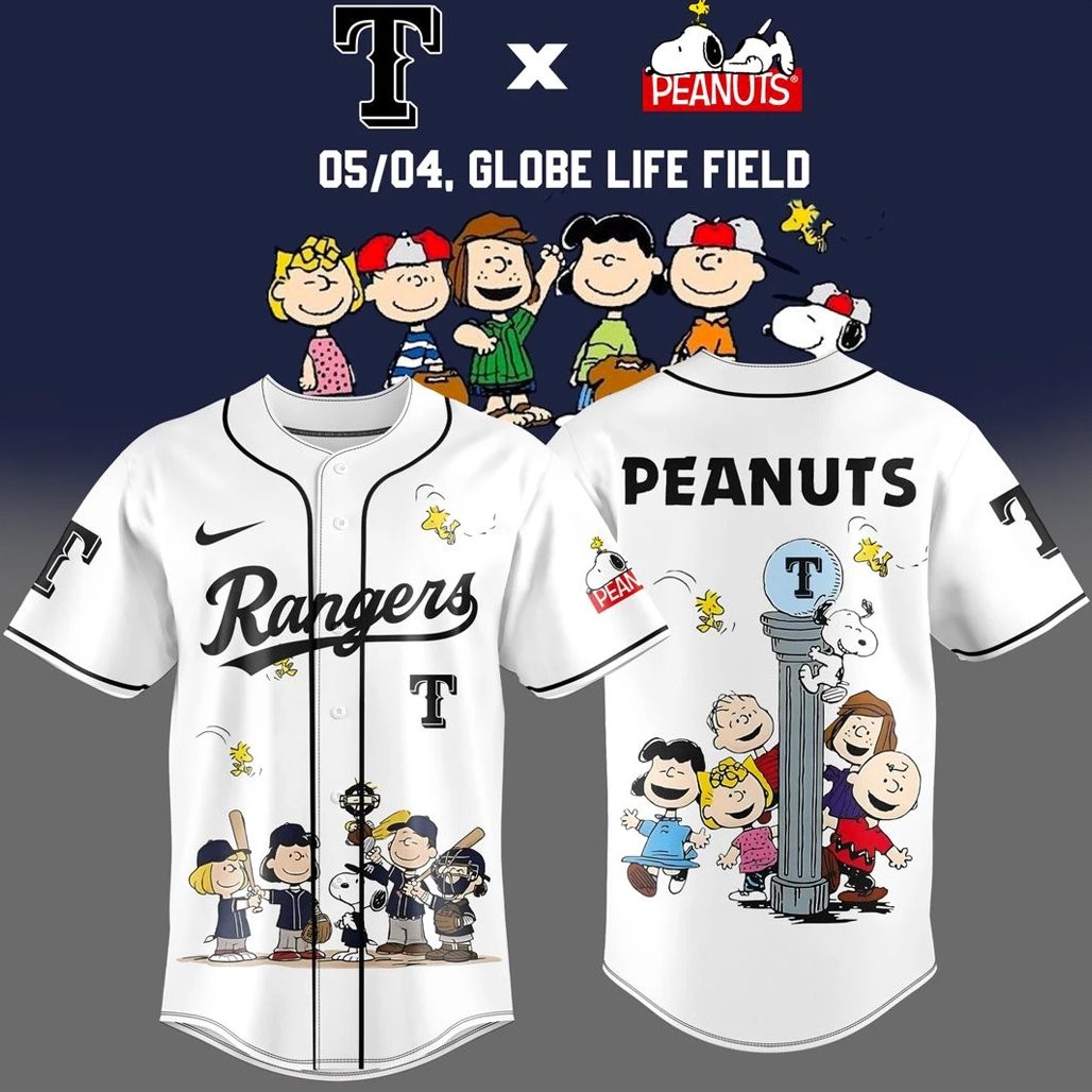 Texas Rangers x Peanuts Snoopy Baseball Jersey